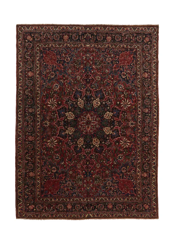 Persian Rug Bakhtiari Handmade Area Tribal Vintage 10'7"x14'7" (11x15) Red Floral Design #18641