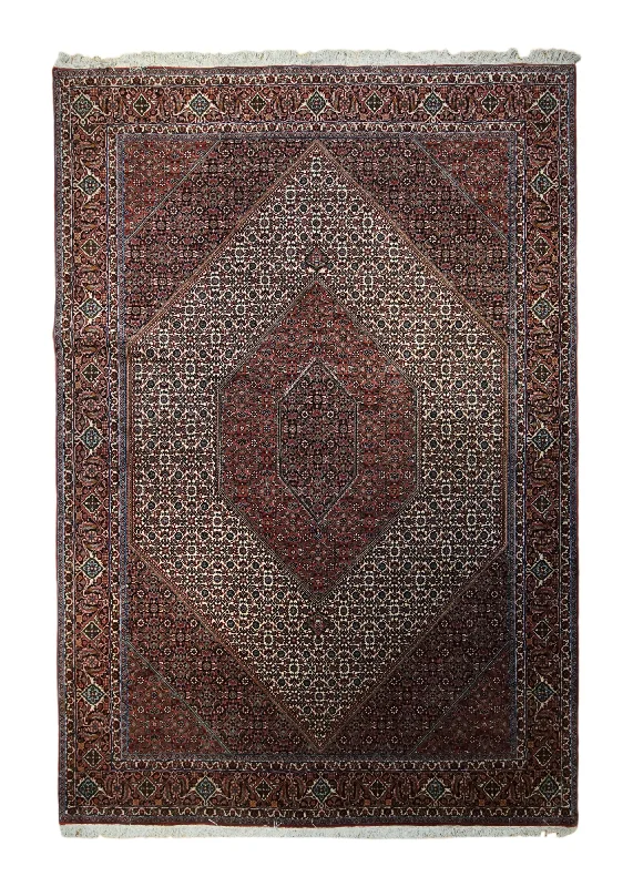 Persian Rug Bijar Handmade Area Traditional 6'8"x9'11" (7x10) Blue Red Geometric Herati Design #A33246