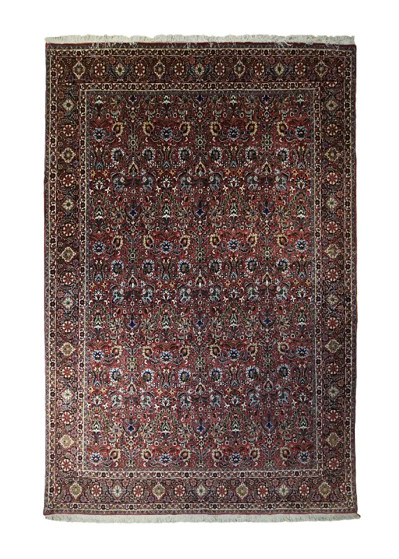 Persian Rug Bijar Handmade Area Traditional 6'7"x9'7" (7x10) Red Floral Design #A33245