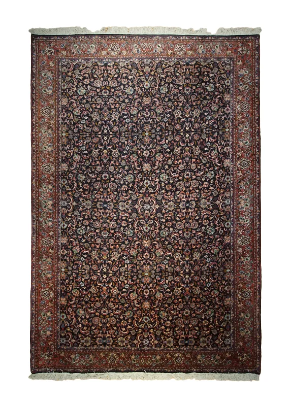 Persian Rug Bijar Handmade Area Traditional 6'10"x10'1" (7x10) Blue Red Floral Design #A33290