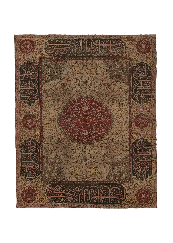 Persian Rug Farahan Handmade Area Antique Traditional 12'10"x15'9" (13x16) Whites/Beige Blue Red Unusual Symbol Animals Design #25297