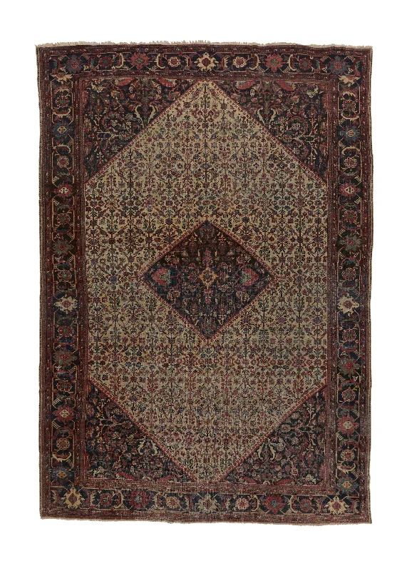 Persian Rug Mahal Handmade Area Antique Tribal 10'3"x15'1" (10x15) Blue Whites/Beige Herati Design #35811