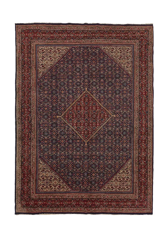 Persian Rug Mahal Handmade Area Tribal 9'7"x13'3" (10x13) Blue Red Herati Design #31119