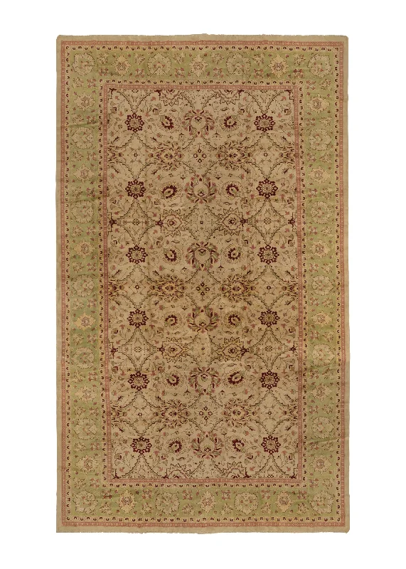 Persian Rug Mahal Handmade Area Tribal Vintage 19'6"x33'0" (20x33) Whites/Beige Green Red Floral Design #28258