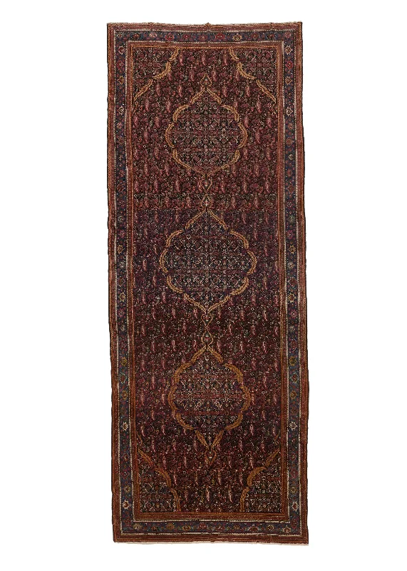 Persian Rug Malayer Handmade Area Antique Tribal 6'5"x16'7" (6x17) Red Blue Paisley/Boteh Design #33388