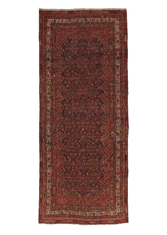 Persian Rug Malayer Handmade Area Antique Tribal 6'10"x15'8" (7x16) Blue Red Herati Design #32637