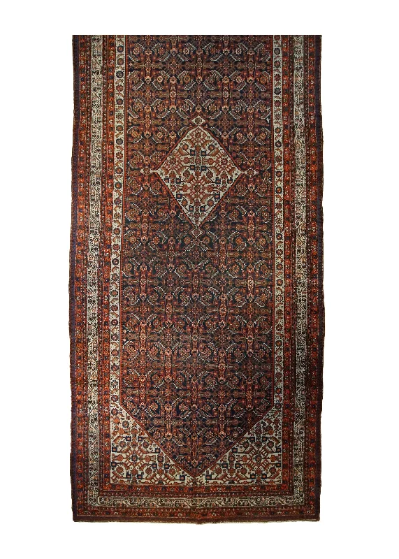 Persian Rug Malayer Handmade Area Tribal Antique 6'11"x19'6" (7x20) Blue Red Geometric Herati Design #A33552