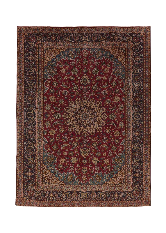 Persian Rug Najafabad Handmade Area Traditional 9'7"x12'10" (10x13) Red Blue Floral Design #31111