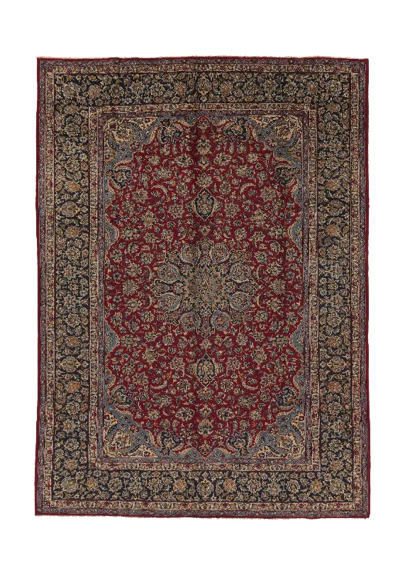 Persian Rug Najafabad Handmade Area Traditional 9'9"x13'7" (10x14) Red Blue Toranj Mehrab Floral Design #31113