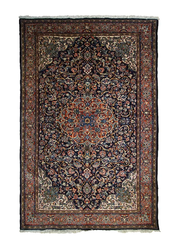 Persian Rug Sarab Handmade Area Tribal 4'5"x6'11" (4x7) Blue Red Geometric Design #A33315