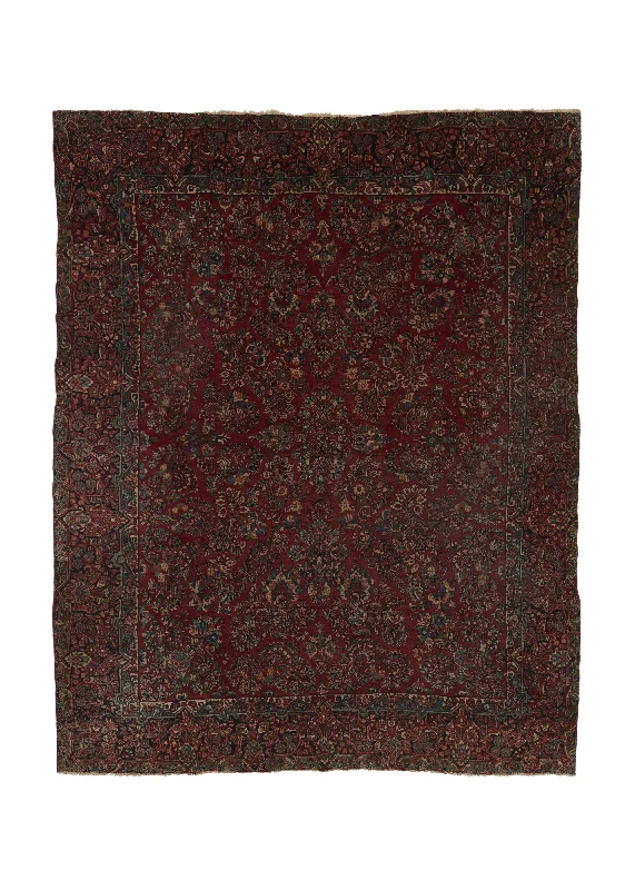 Persian Rug Sarouk Handmade Area Traditional Vintage 10'1"x13'0" (10x13) Red Floral Design #35079