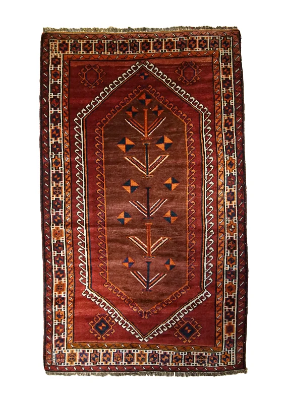 Persian Rug Shiraz Handmade Area Tribal 5'1"x8'8" (5x9) Red Tree of Life Design #A33266