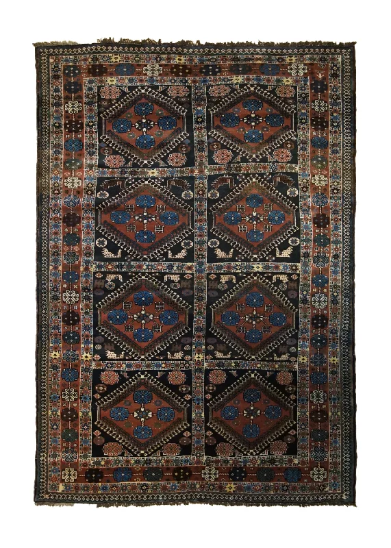 Persian Rug Yalameh Handmade Area Tribal 5'7"x7'11" (6x8) Blue Red Geometric Design #A33276