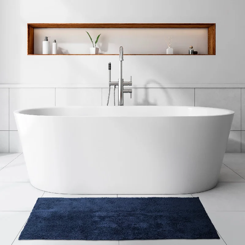 Reversible Solid Navy Bath Rug