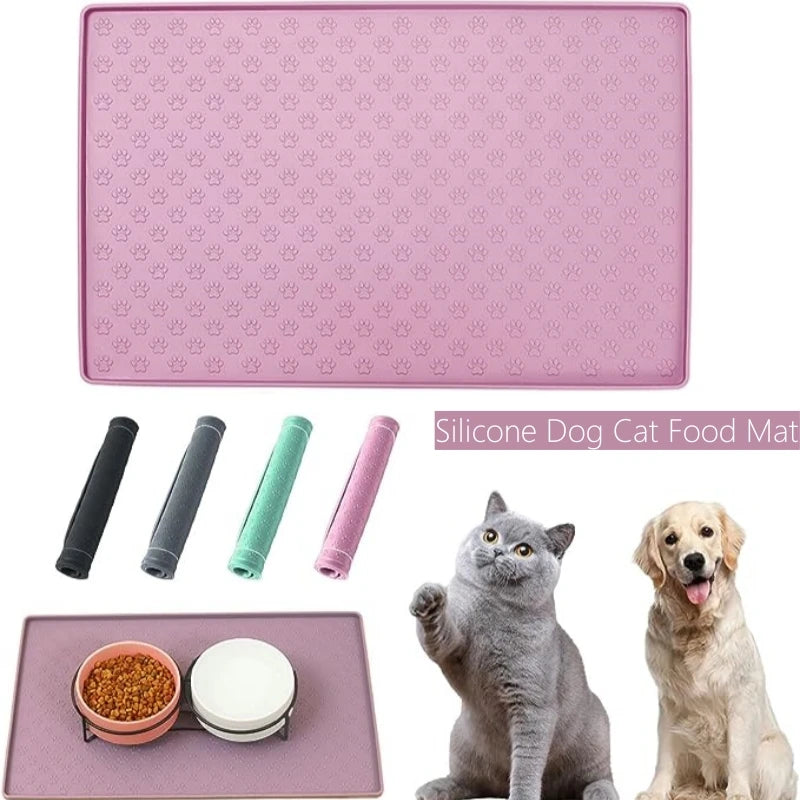 Silicone Pet Placemat Waterproof Non-Slip Dog Cat Drinking Feeding Mat Pet Bowl Pad Prevent Food and Water Overflow Feeder Mats