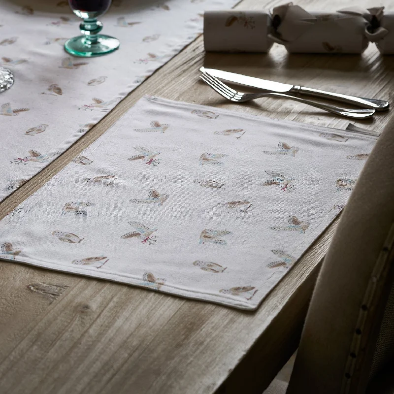 Snowy Owls Washable Placemats (Set of 2)