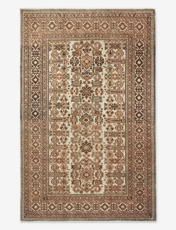 Vintage Turkish Hand-Knotted Wool Rug No. 237, 4'8" x 7'