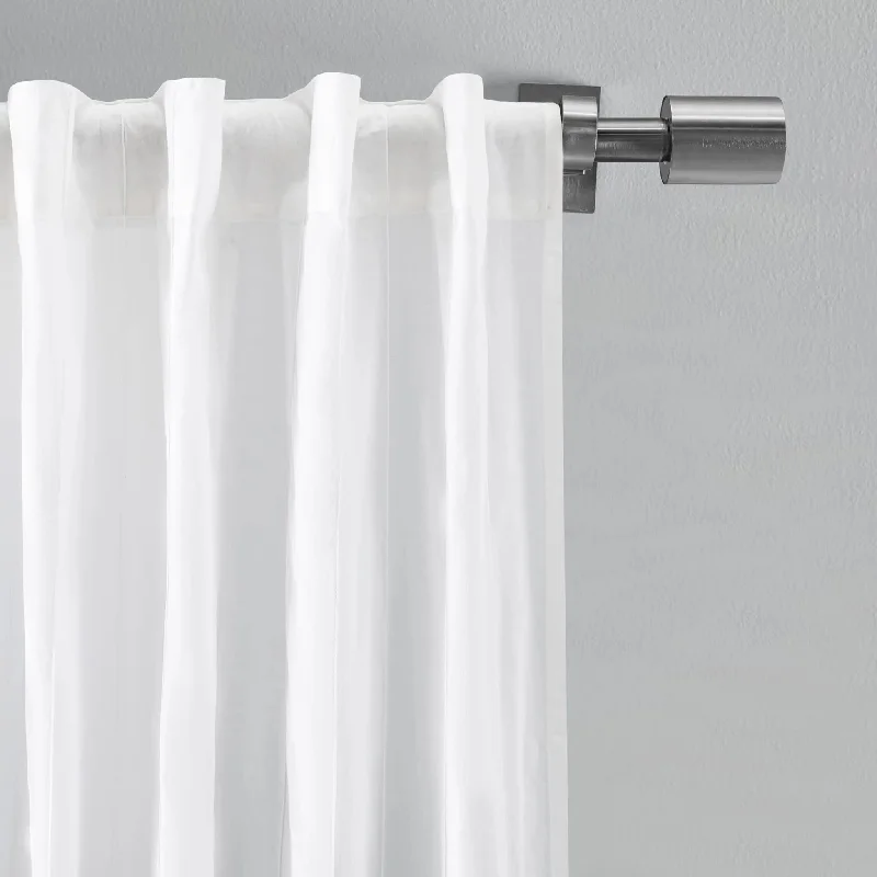 Voile White Curtain Panel Pair