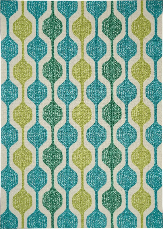 Waverly Sun N' Shade SND70 Ivory/Aqua Area Rug