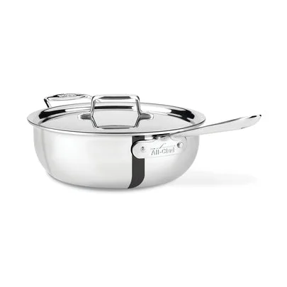 All-Clad D5 4 Qt Essential Pan with Lid, Stainless Steel