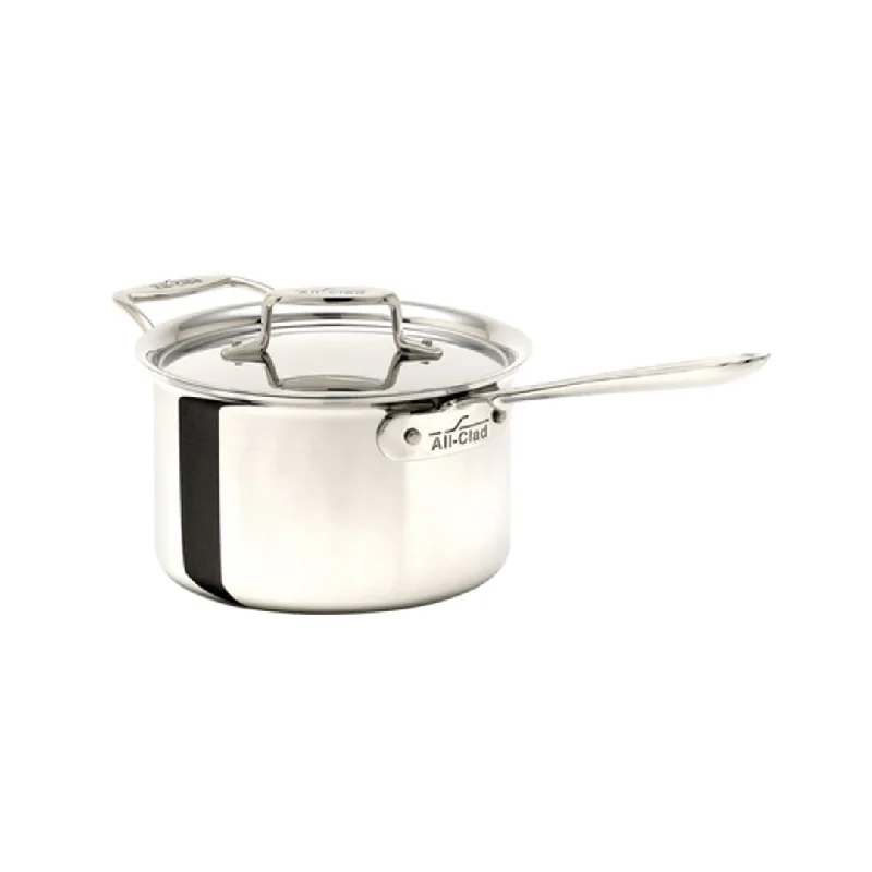 All-Clad d5 4 Qt Sauce Pan with Lid, Polished Stainless Steel