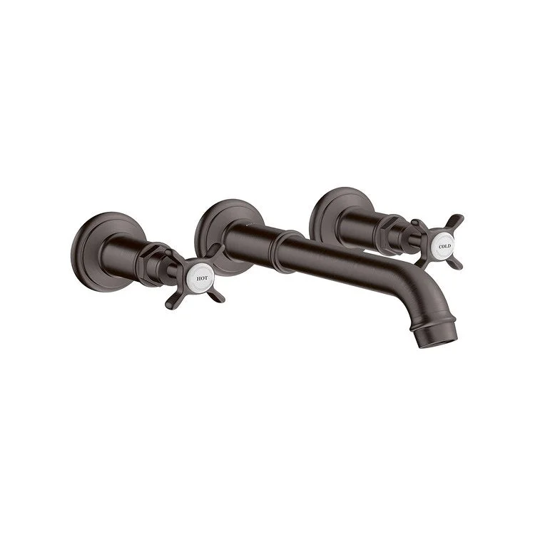 Lavatory Trim Montreux Wall Mount Widespread 2 Cross Brushed Black Chrome Rigid 1.2 Gallons per Minute