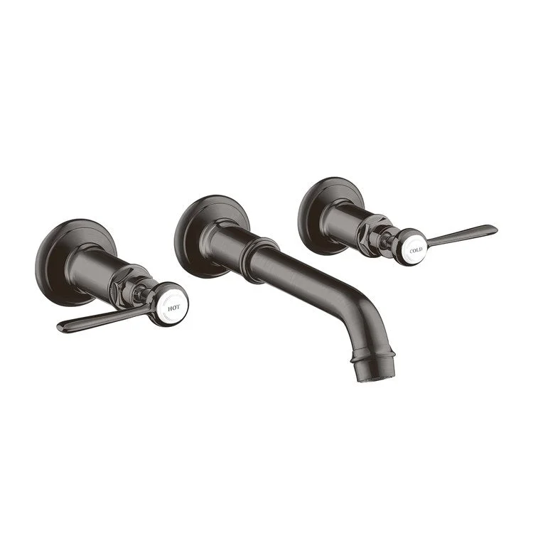 Lavatory Trim Montreux Wall Mount Widespread 2 Lever Brushed Black Chrome ADA Rigid 1.2 Gallons per Minute