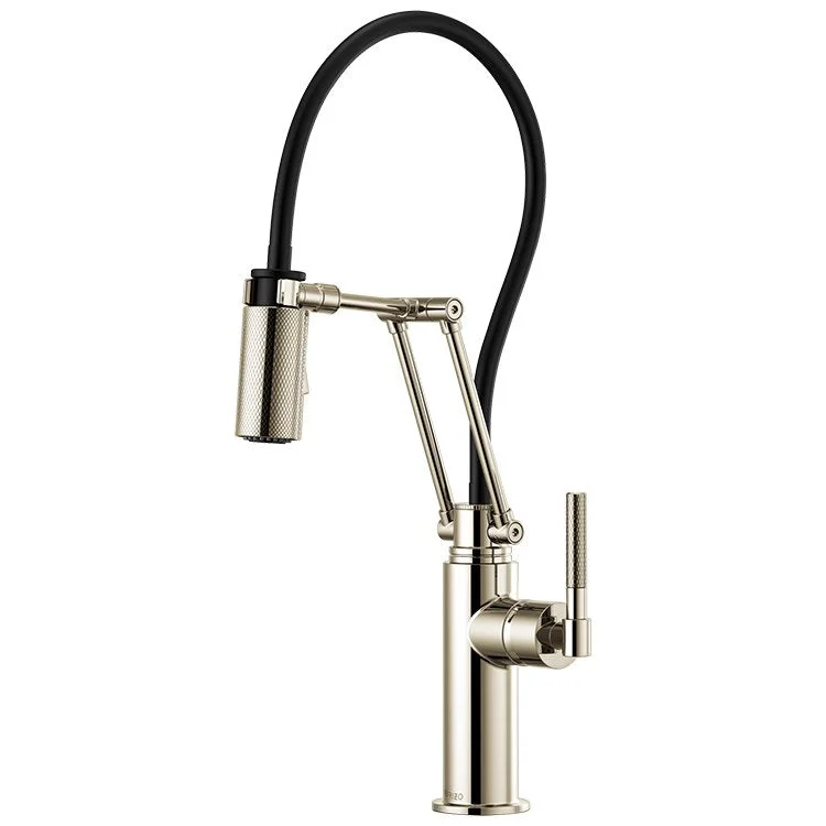 Litze Single Handle Articulating Pull Down Kitchen Faucet with Knurled Handle