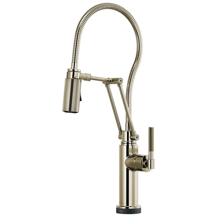 Kitchen Faucet Litze SmartTouch Technology with Finished Semi-Flexible Hose 1 Round Lever ADA Brilliance Polished Nickel 1.8 Gallons per Minute