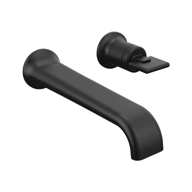 Lavatory Faucet Allaria Wall Mount 4-1/2 Inch Spread Less Handle WaterSense Matte Black 1.2 Gallons per Minute