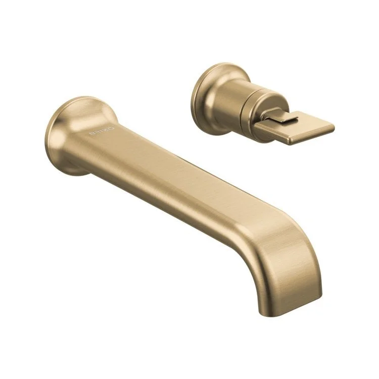 Lavatory Faucet Allaria Wall Mount 4-1/2 Inch Spread Less Handle WaterSense Brilliance Luxe Gold 1.2 Gallons per Minute