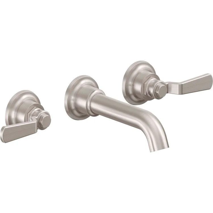 Lavatory Trim Descanso Works Vessel Wall 2 Lever Burnished Nickel ADA Spout Reach 6-5/16 Inch 1.2 Gallons per Minute