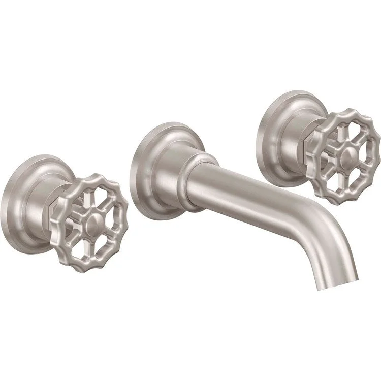 Lavatory Trim Descanso Works Vessel Wall 2 Wheel Lifetime Polished Gold Spout Reach 6-5/16 Inch 1.2 Gallons per Minute