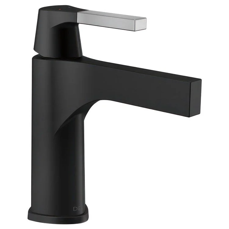 Lavatory Faucet Zura Deck Mount 4 Inch Spread 1 Lever ADA Stainless/Matte Black 1.2 Gallons per Minute Metal Pop-up