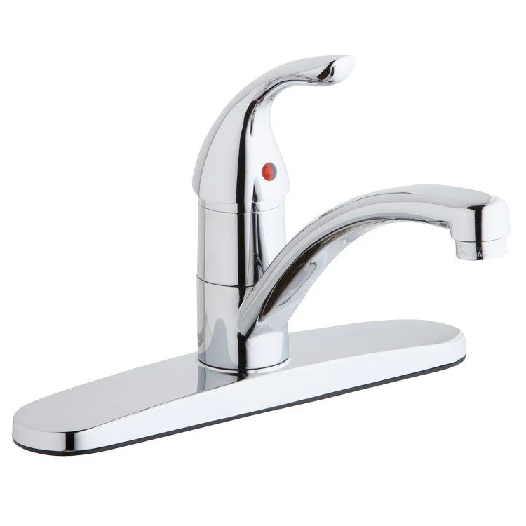 Kitchen Faucet Everyday Deck Mount 1 Lever ADA Chrome Standard 3 Hole Spout Height 6 Inch