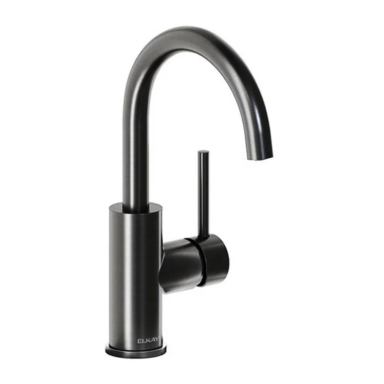 Bar Faucet Avado Deck Mount 1 Lever ADA Black Stainless Spout Type Gooseneck