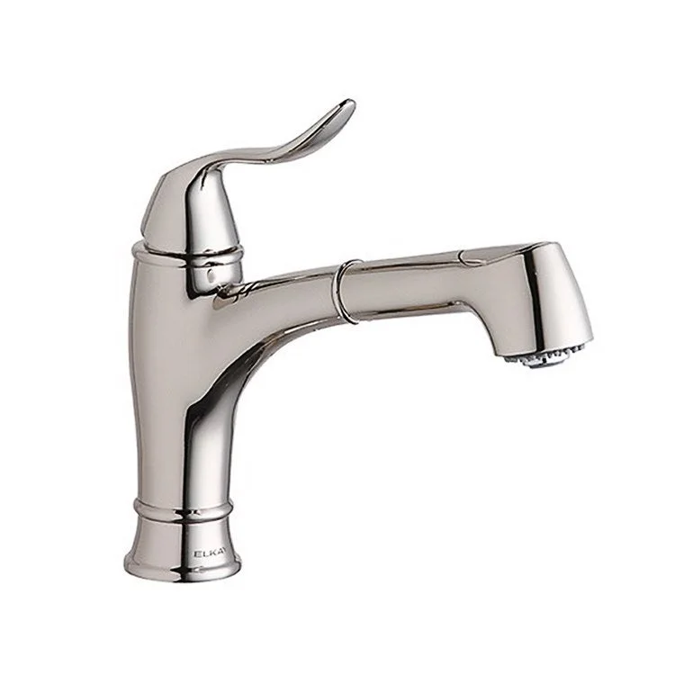 Bar Faucet Explore Deck Mount 1 Lever ADA Polished Nickel Spout Type Pull-Out Spray