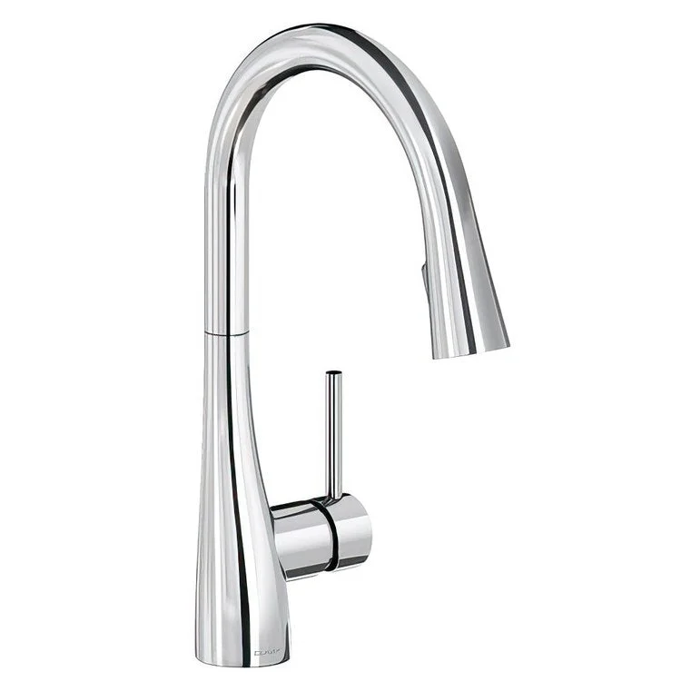 Kitchen Faucet Gourmet Deck Mount 1 Forward Only Lever ADA Chrome Pull Down Spray 1 Hole Spout Height 15-9/16 Inch