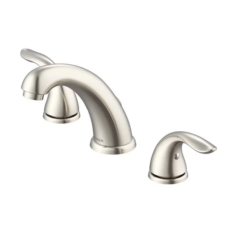 Lavatory Faucet Viper Widespread 6 to 12 Inch Spread 2 Lever ADA Brushed Nickel 1.2 Gallons per Minute Metal Touch Down