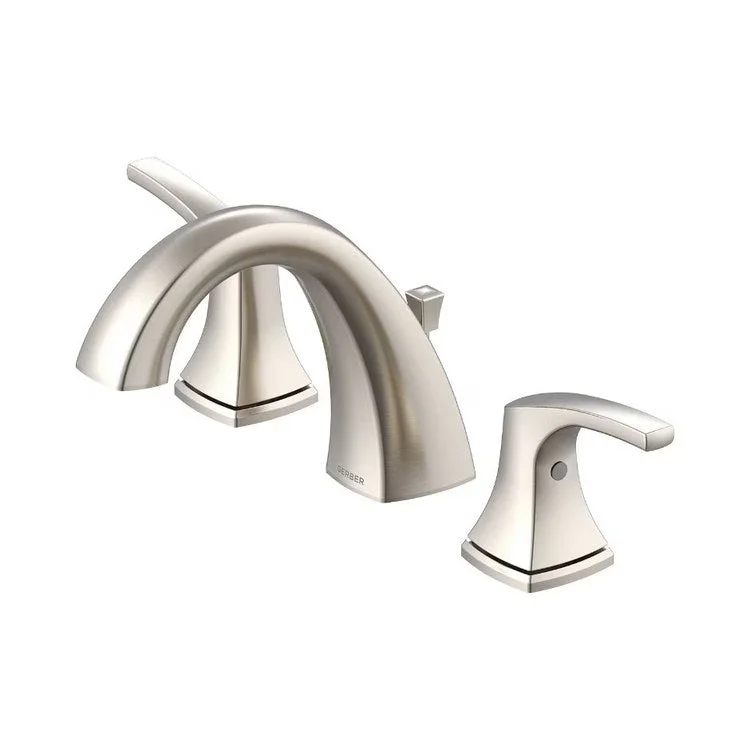 Lavatory Faucet Vaughn Widespread 6 to 12 Inch Spread 2 Lever ADA Brushed Nickel 1.2 Gallons per Minute