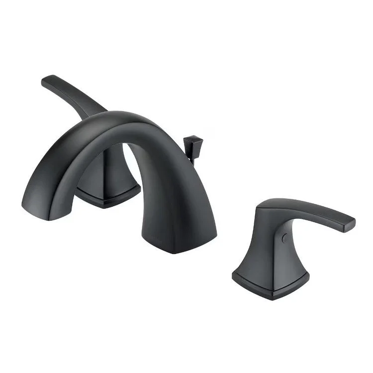 Lavatory Faucet Vaughn Widespread 6 to 12 Inch Spread 2 Lever ADA Satin Black 1.2 Gallons per Minute