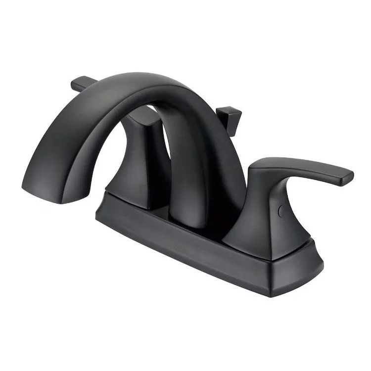 Lavatory Faucet Vaughn Centerset 4 Inch Spread 2 Lever ADA Satin Black 1.2 Gallons per Minute