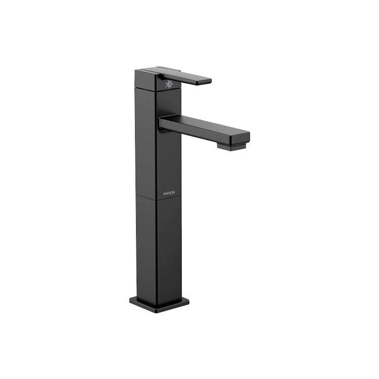 Lavatory Faucet 90 Degree Vessel 1 Lever ADA WaterSense Matte Black 1.2 Gallons per Minute