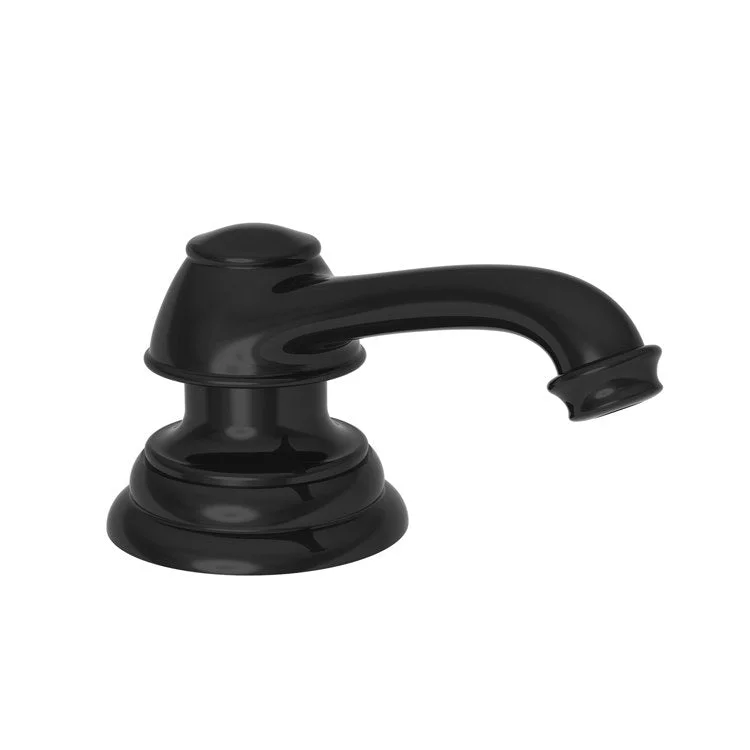 Soap Dispenser Chesterfield Gloss Black Deck Mount Brass Pump