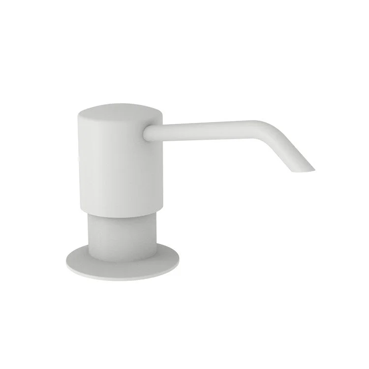 Soap Dispenser East Linear Matte White Deck Plastic Brass Pump Spout 8 Ounce Length 3-5/8 Inch