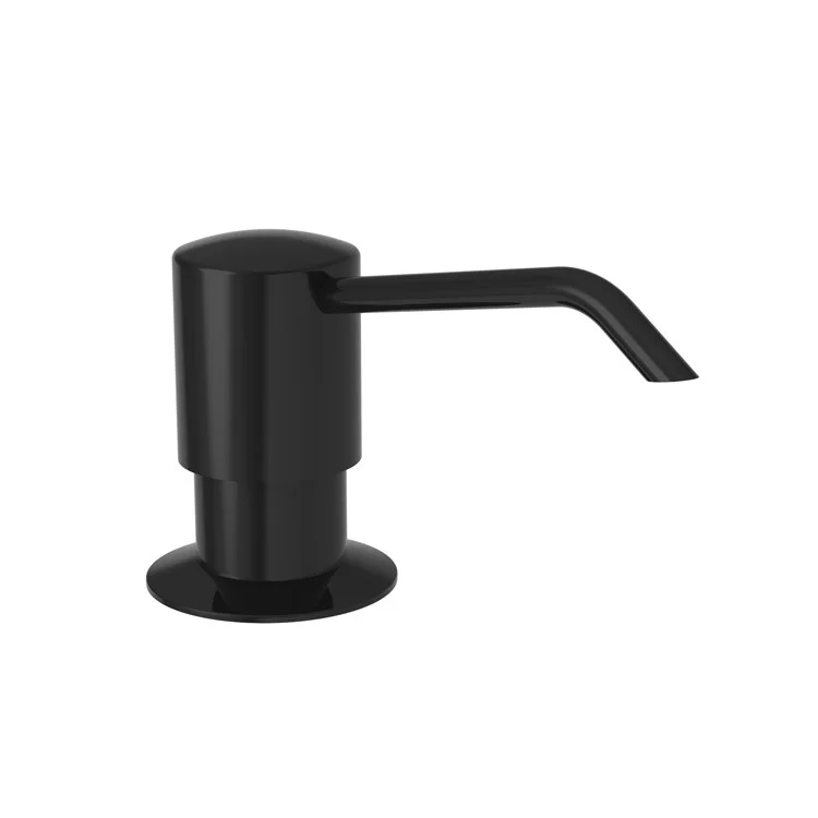 Soap Dispenser East Linear Gloss Black Deck Plastic Brass Pump Spout 8 Ounce Length 3-5/8 Inch