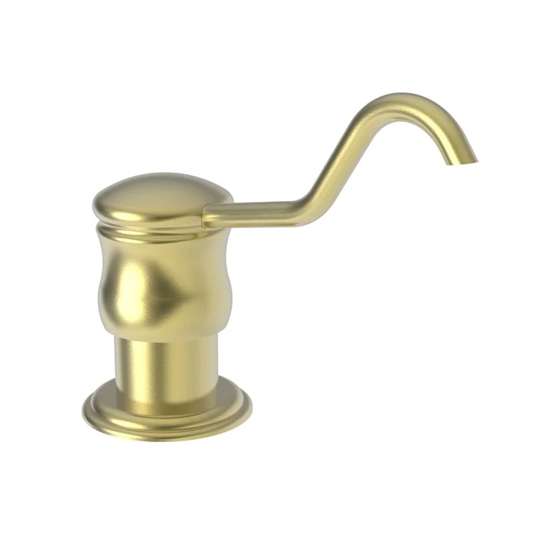 Soap Dispenser Chesterfield Satin Brass PVD Deck Plastic Brass Pump Spout 8 Ounce Length 3-13/16 Inch