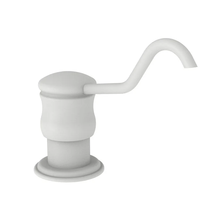 Soap Dispenser Chesterfield Matte White Deck Plastic Brass Pump Spout 8 Ounce Length 3-13/16 Inch