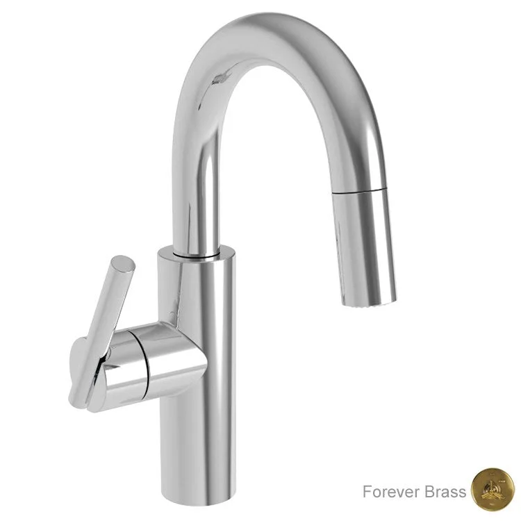 East Linear Single Handle Pull Down Bar/Prep Faucet