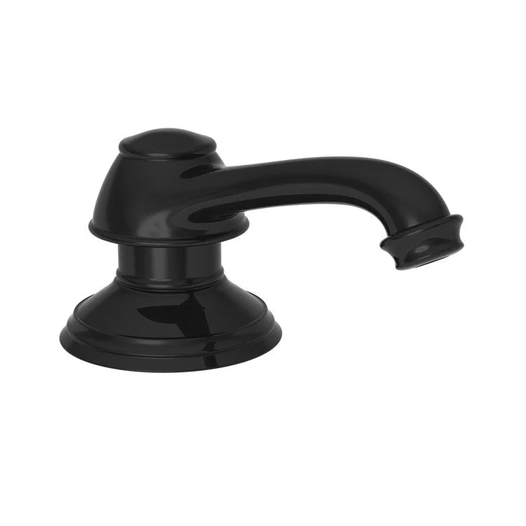 Soap Dispenser Jacobean Gloss Black Deck Mount Brass Pump